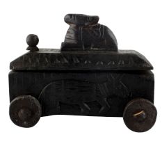 Handcrafted Old Nandi Wooden Box For Storage Masala Dabba Spice Box